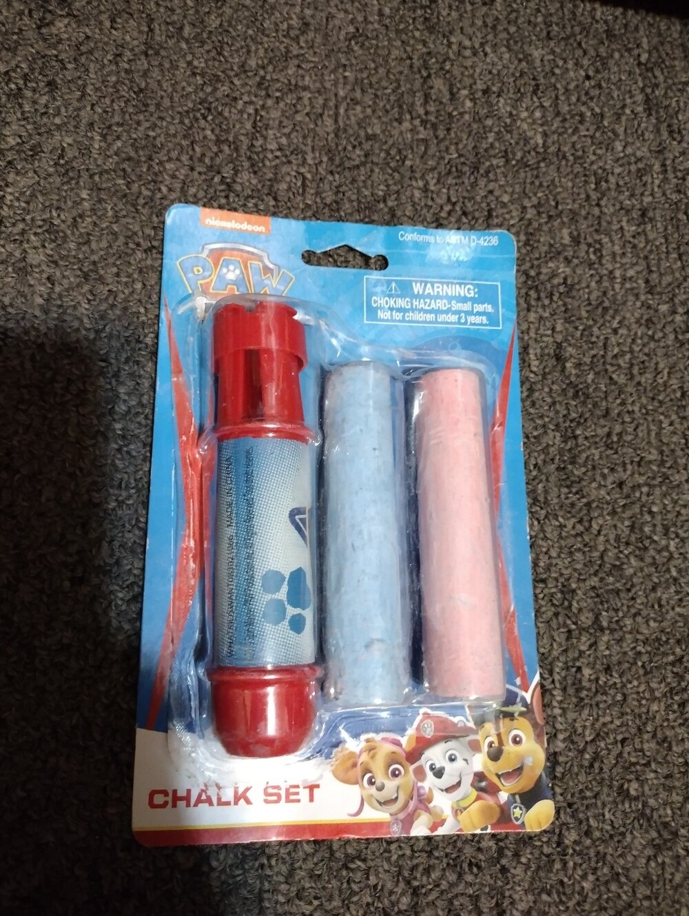 Paw Patrol Chalk Set – Blue, Pink & Red Holder
